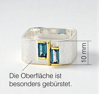 Ring "Geometra Duo" mit London Topas