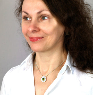 Anhänger "Scheibe" mit Peridot