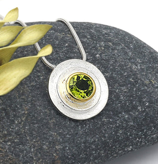 Anhänger "Scheibe" mit Peridot