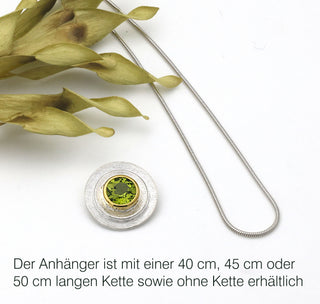 Anhänger "Scheibe" mit Peridot