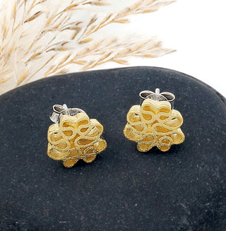 Ohrstecker "Bändchen", vergoldet