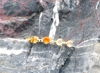 Ring mit Carneol, Citrin und Labradorit