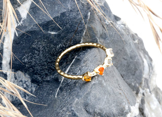 Ring mit Carneol, Citrin und Labradorit