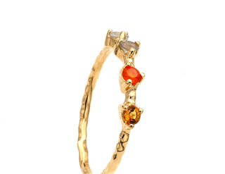 Ring mit Carneol, Citrin und Labradorit