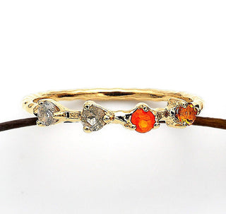 Ring mit Carneol, Citrin und Labradorit