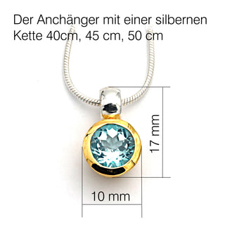 Anhänger „Sommerhimmel” mit blauem Topas