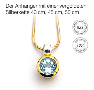 Anhänger „Sommerhimmel” mit blauem Topas