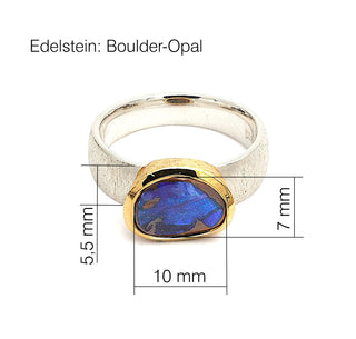 Ring „Das Mysterium der Erde“ mit einem Boulder-Opal