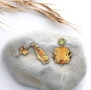 Ohrstecker mit  Citrin und Peridot