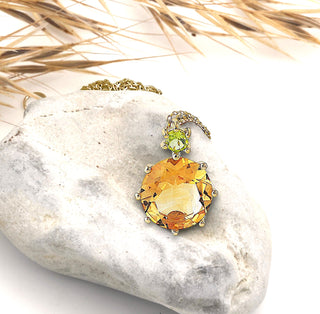 Collier mit Citrin und Peridot