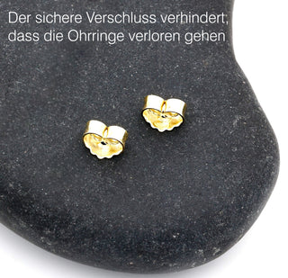 Ohrhänger "Weiße Tropfen" klein, vergoldet