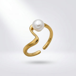 Ring mit Perle und der Biegung