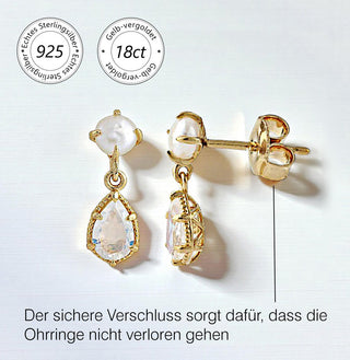 Ohrringe "Duett Perle & Mondstein"