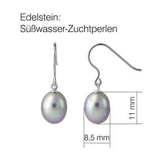 Ohrhänger "Graue Tropfen" groß