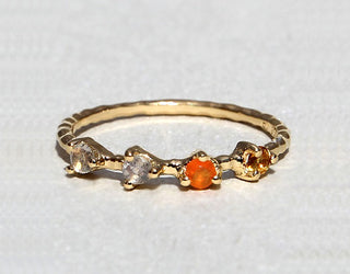 Ring mit Carneol, Citrin und Labradorit
