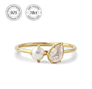 Ring "Duett Perle & Mondstein"