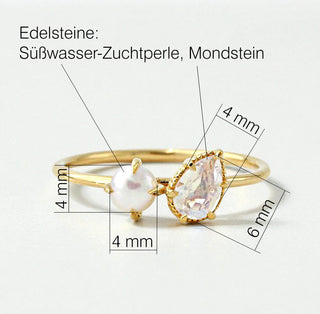 Ring "Duett Perle & Mondstein"