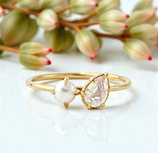 Ring "Duett Perle & Mondstein"