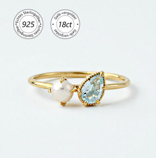 Ring "Duett Perle & Topas"