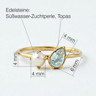 Ring "Duett Perle & Topas"