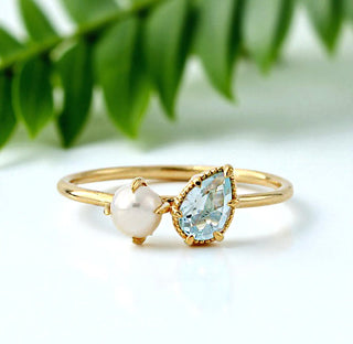 Ring "Duett Perle & Topas"