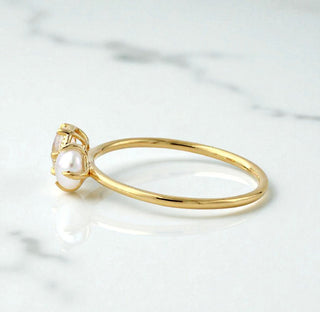 Ring "Duett Perle & Mondstein"