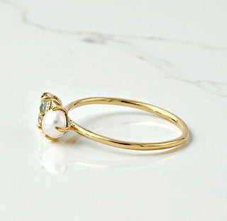 Ring "Duett Perle & Topas"