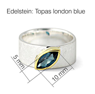 Ring "Meereskraft" mit Topas london blue