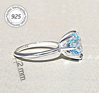 Ring "Blaustern" mit echtem Topas