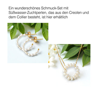 Perlencreolen, vergoldet