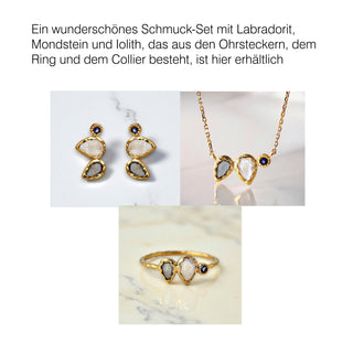 Collier mit Mondstein, Labradorit und Iolith